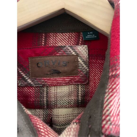 Orvis Men’s Red Plaid Heavyweight Flannel Shirt Jacket Classic Fit Large, NWT - Picture 7 of 9
